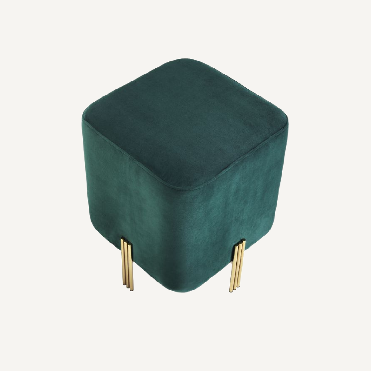 Pouf en velours vert foncé