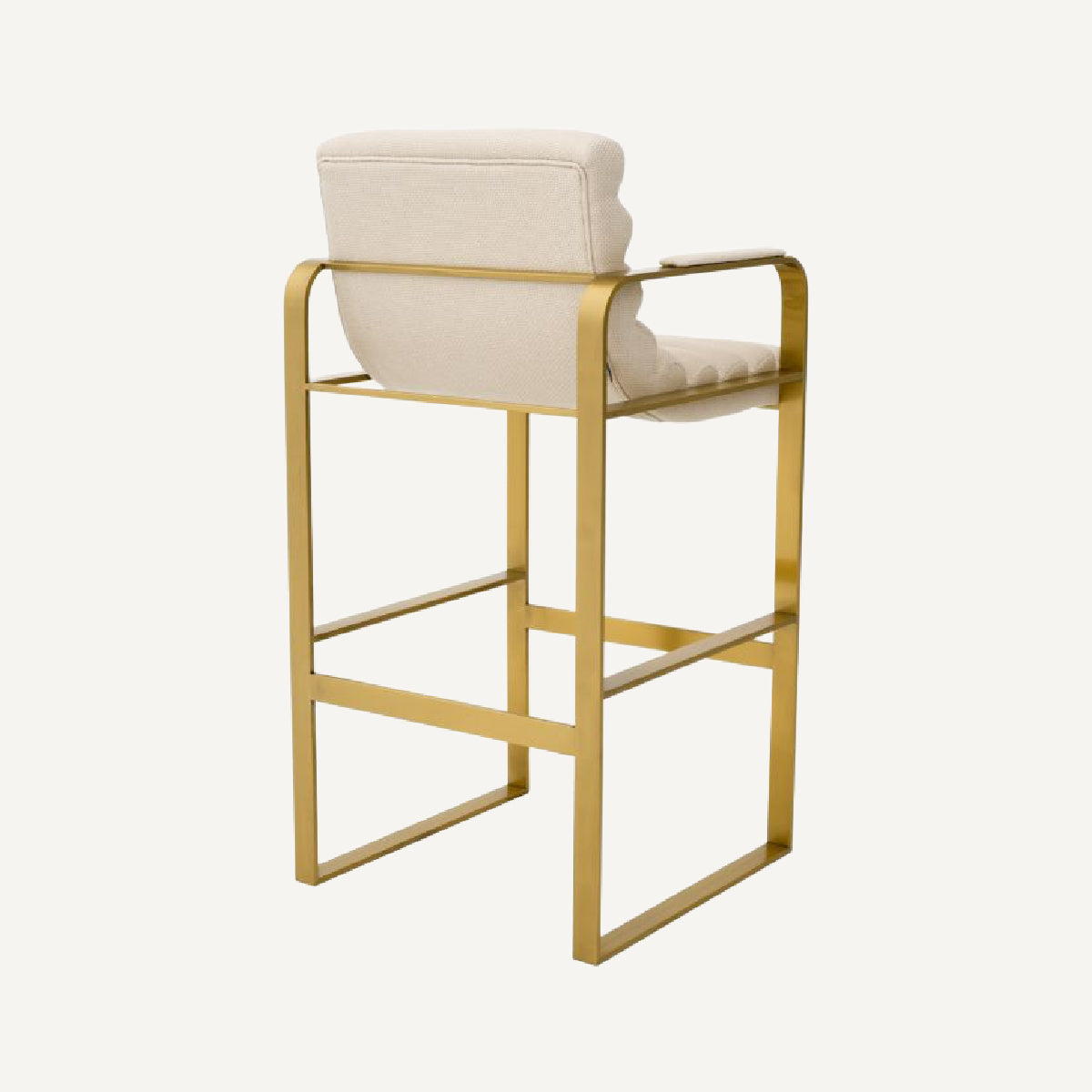 Chaise de bar dorée en tissu sable