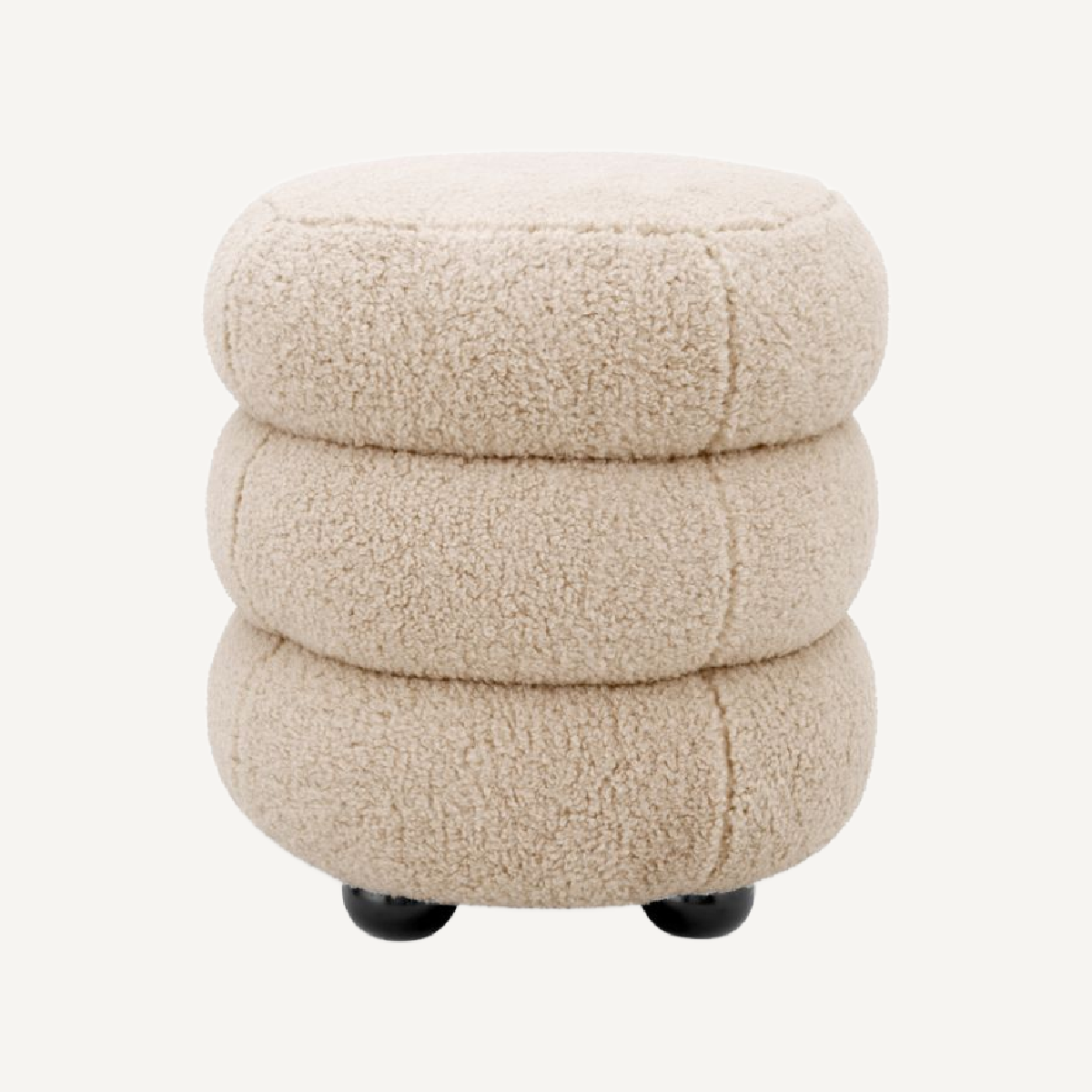 Pouf molletonné crème