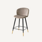 Chaise de comptoir en velours beige