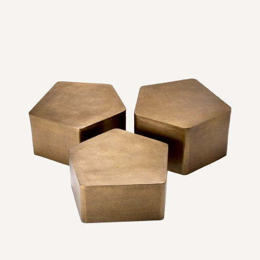Table basse en laiton (lot de 3)
