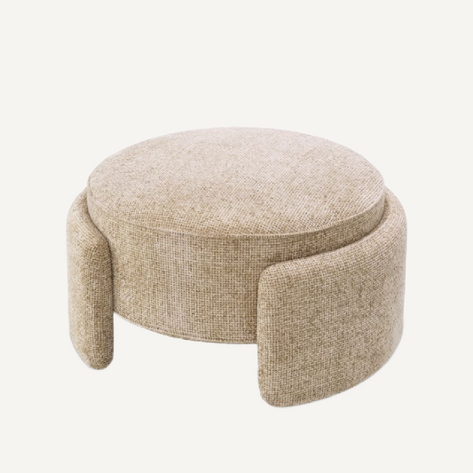 Pouf en tissu sable