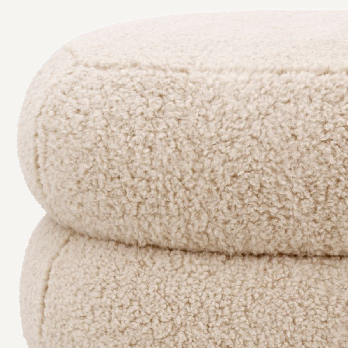 Pouf molletonné crème