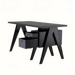 Black Wooden Desk Office Table Home Workspace Furniture