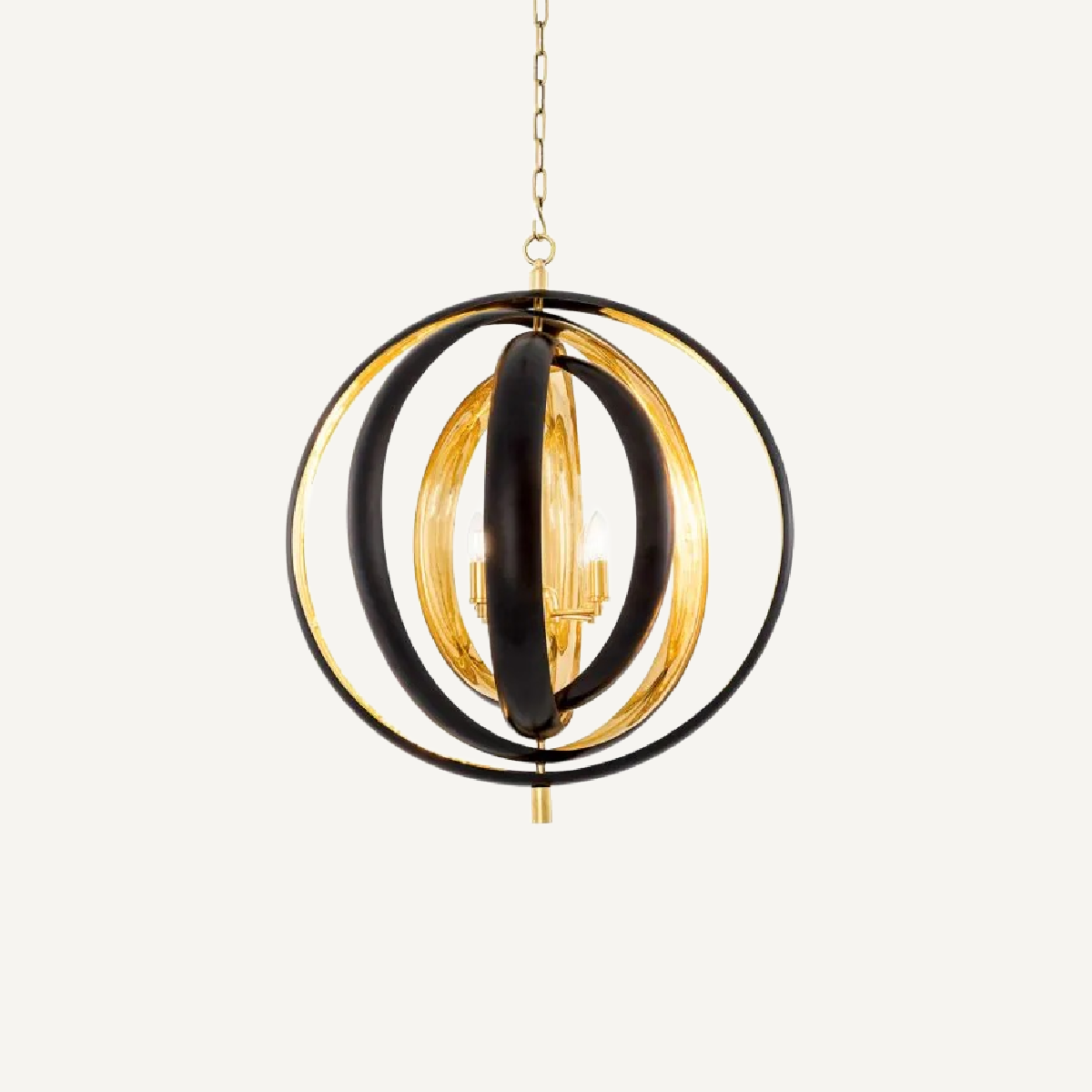 Lustre en bronze et laiton poli