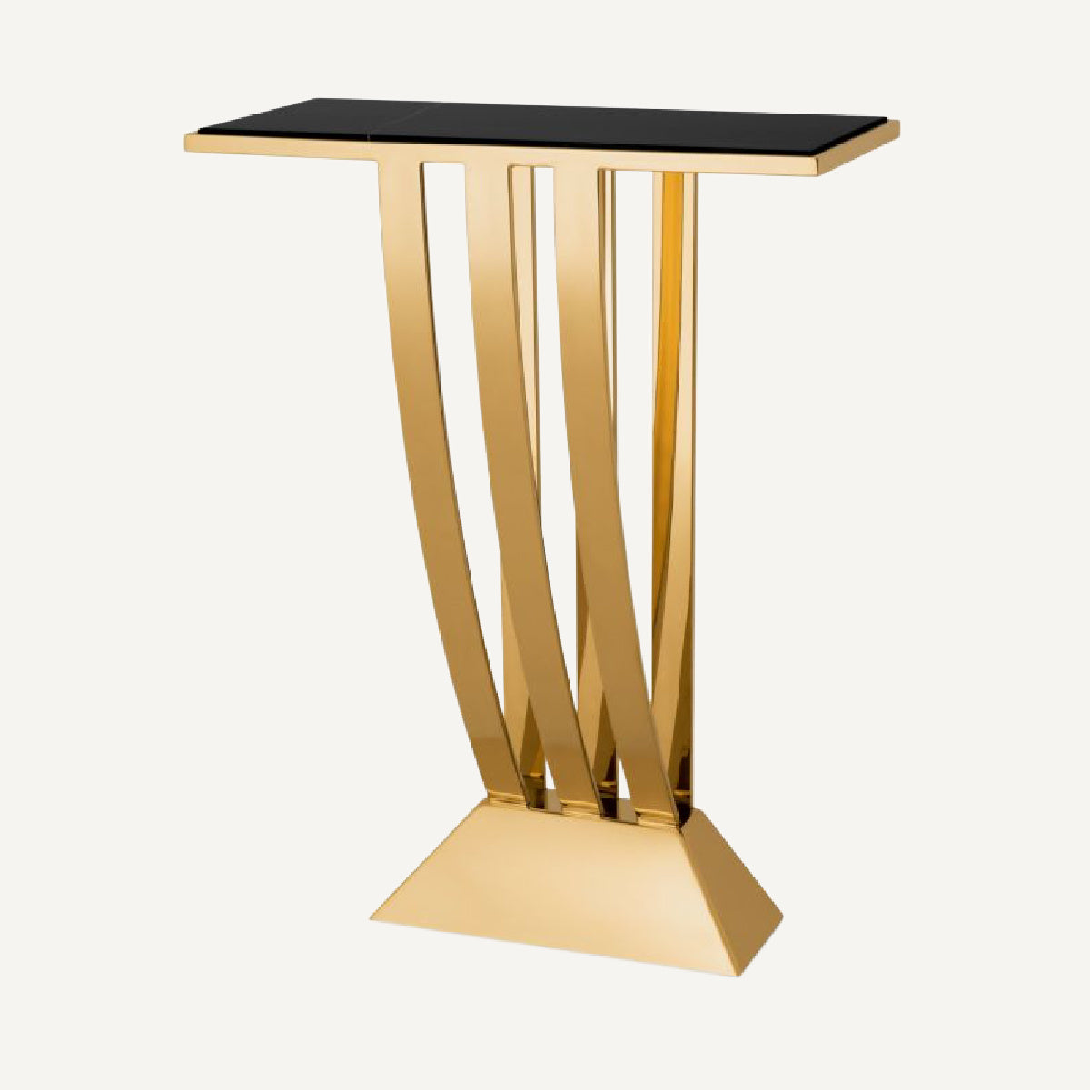 Console dorée en marbre noir Deco