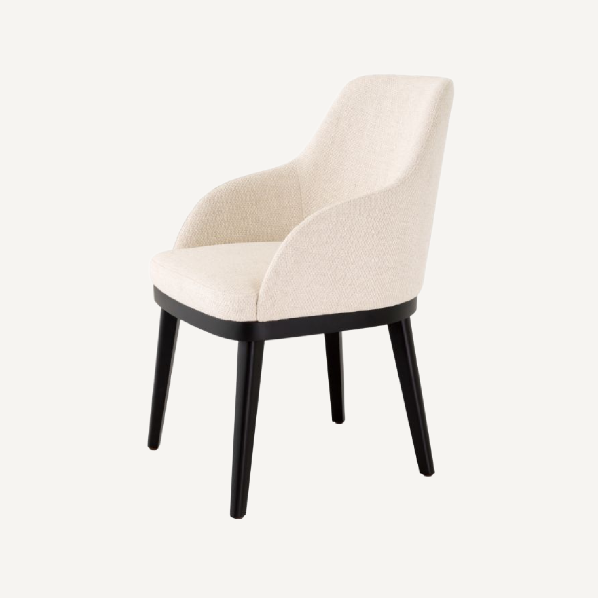 Chaise de salle à manger avec accoudoirs blanc écru