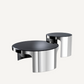 Table basse argentée en verre noir (lot de 2)