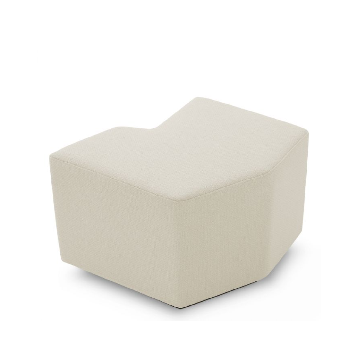Pouf en tissu crème (lot de 3)