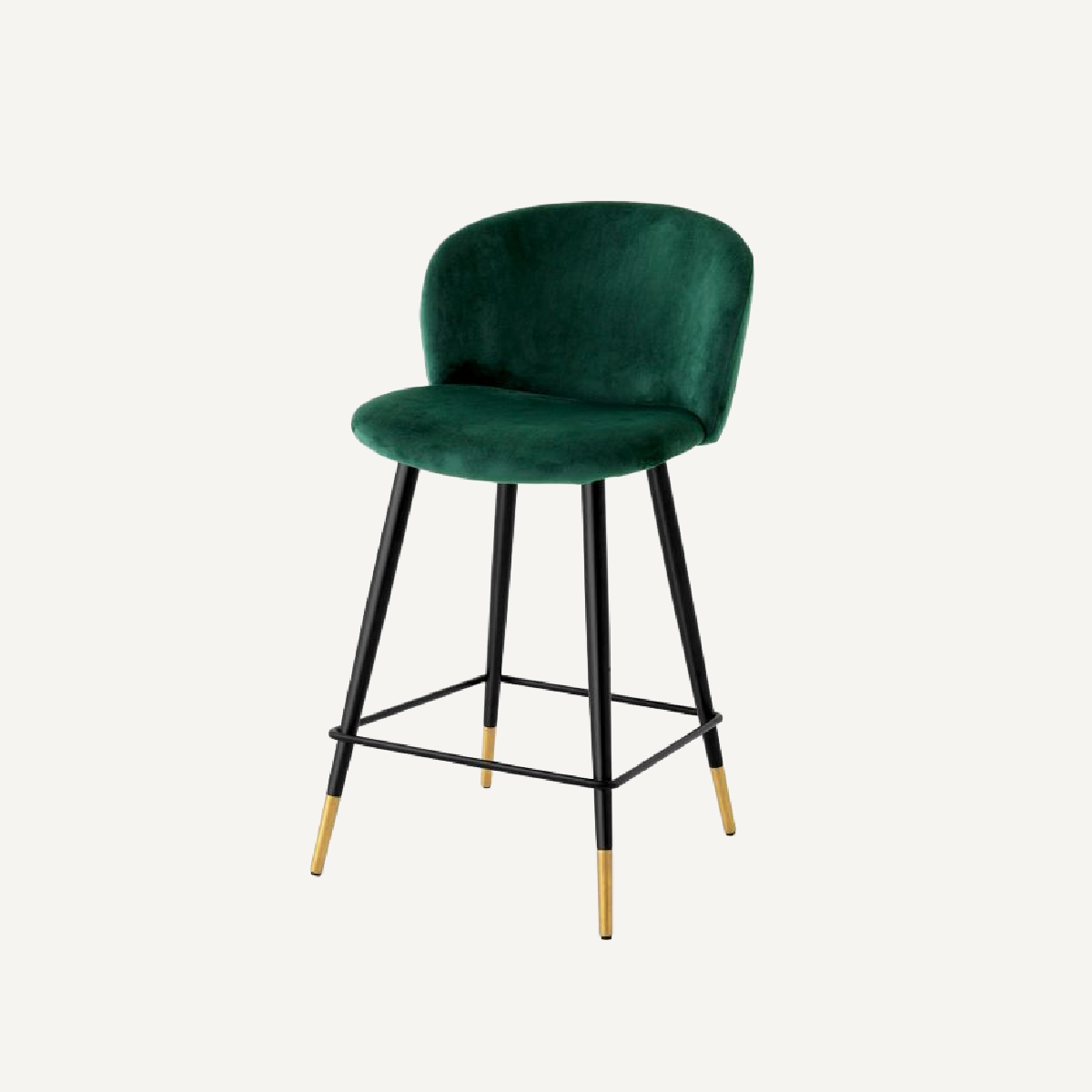 Chaise de comptoir en velours vert
